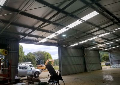 Commercial shed- new lights & power installed by Melba Electrical Services