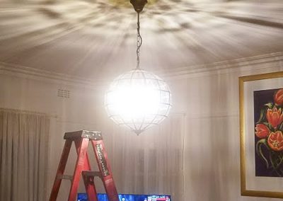 Loungeroom- fishbowl light installed by Melba Electrical Services