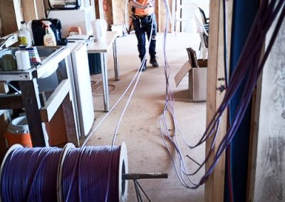 Rebecca- Running data cables installed by Melba Electrical Services